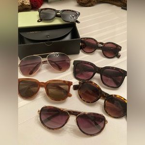 Lot of 7 sunglasses some brand new, tortoise keyhole aviator square